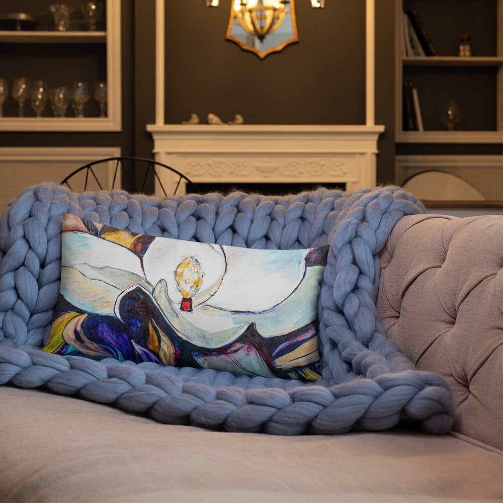 Purple and Gold Magnolia Premium Pillow