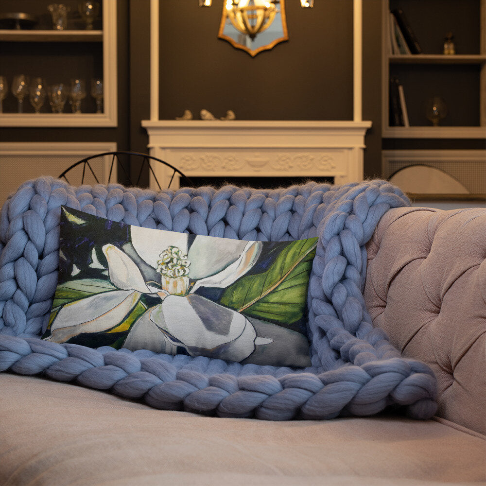 Indigo Magnolia Premium Pillow