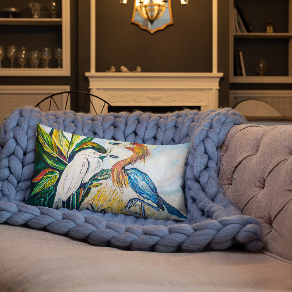 Herons Face-to-Face Premium Pillow