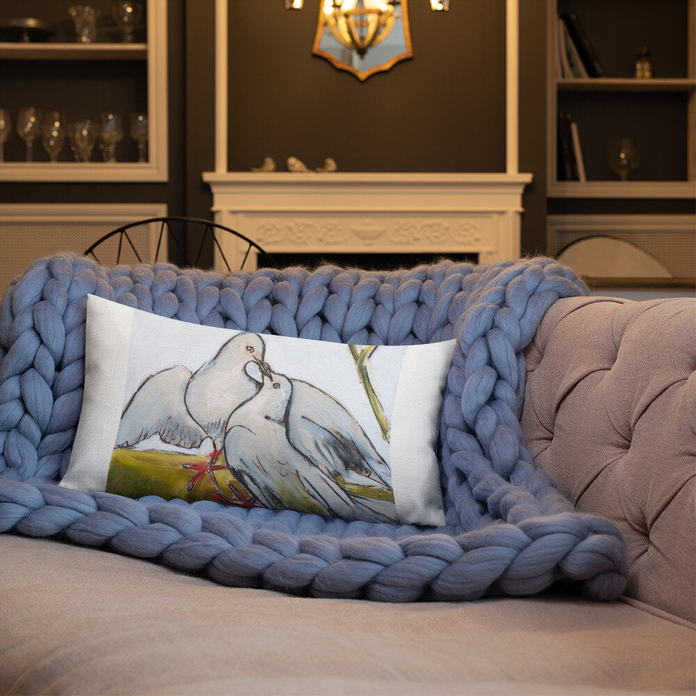 His & Her Doves Premium Pillow