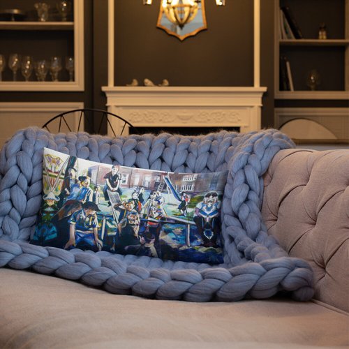 Vintage Schoolyard Reflection Premium Pillow