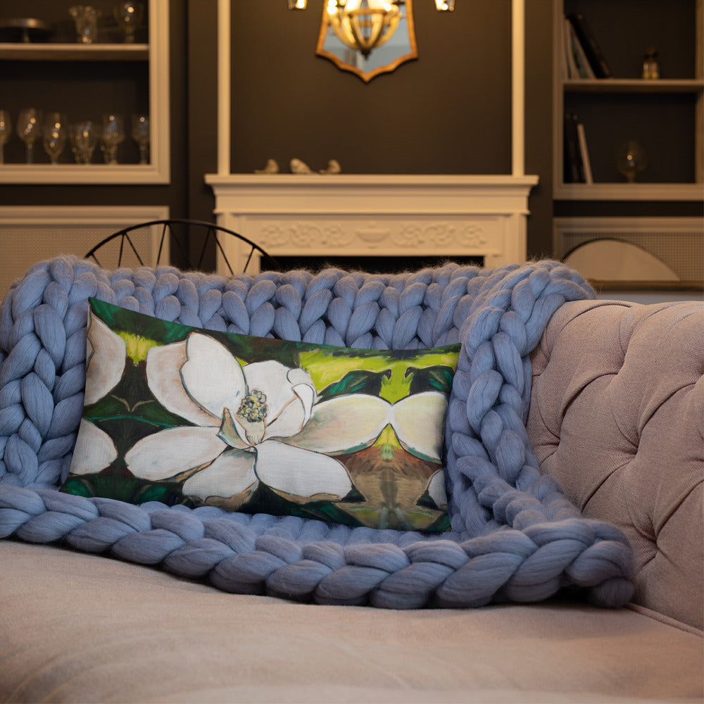 Magnolia Study on wood III Premium Pillow