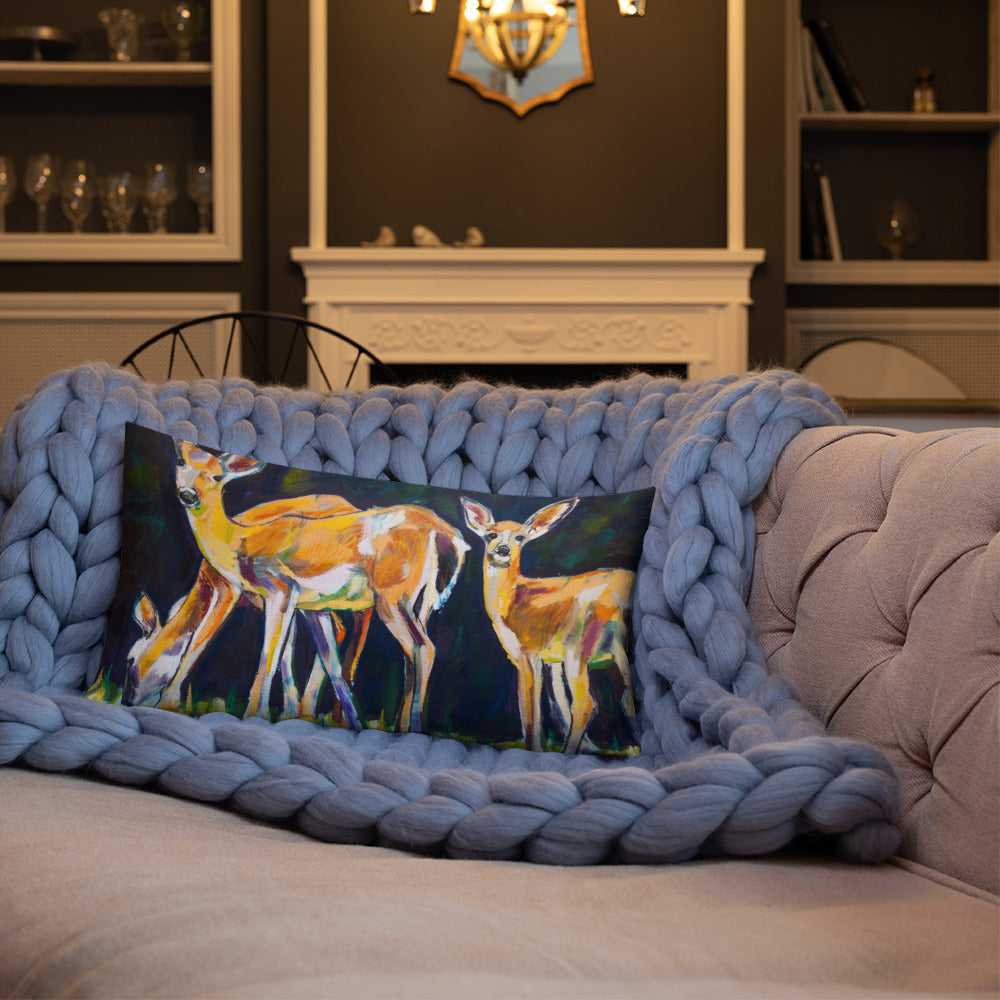 Deer Family Pattern Premium Pillow