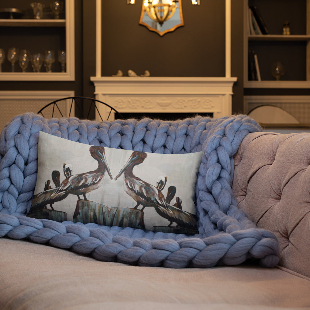 Pelicans in the Fog Premium Pillow