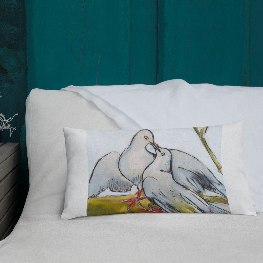 His & Her Doves Premium Pillow