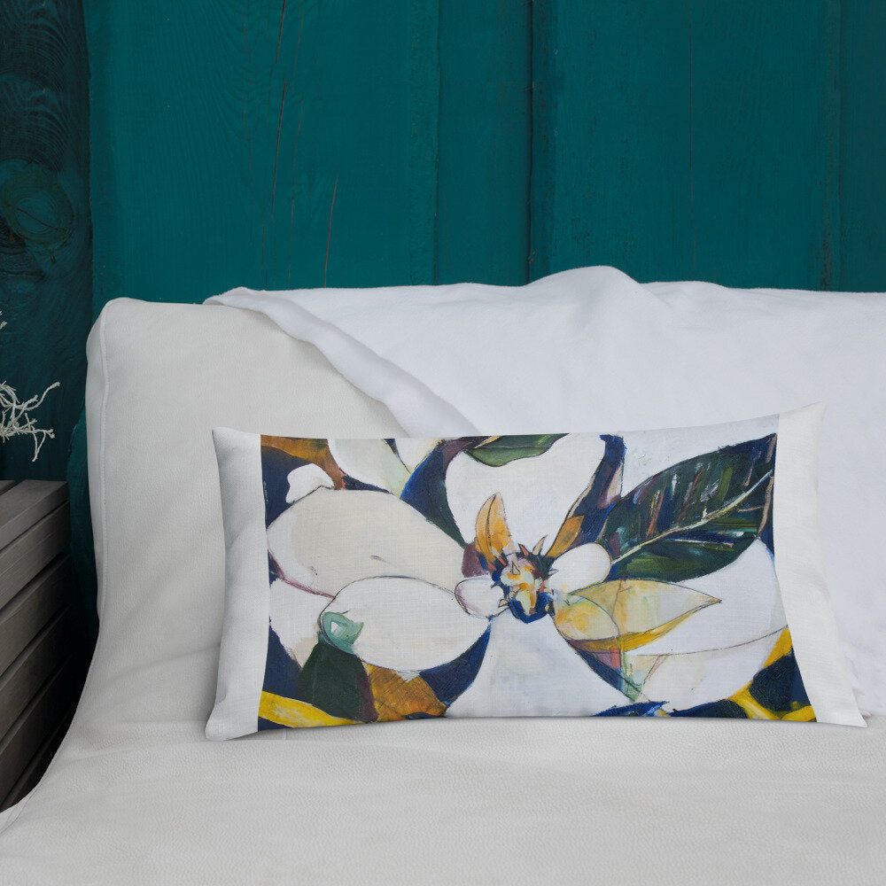 Navy Magnolia Premium Pillow