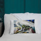 White Heron with Crawfish Piles Premium Pillow