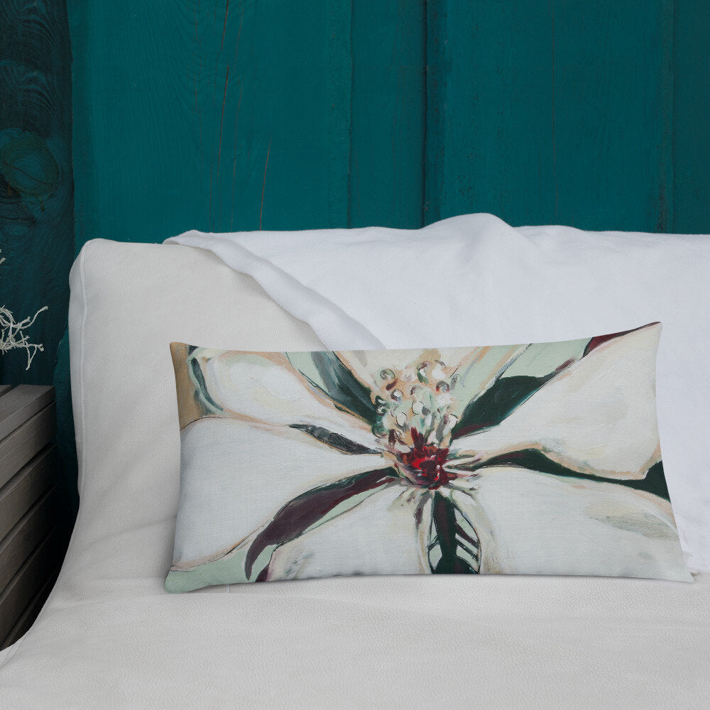 Metallic Gold Magnolia Premium Pillow