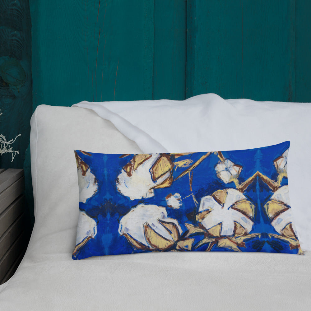 Cobalt & Gold Cotton Premium Pillow