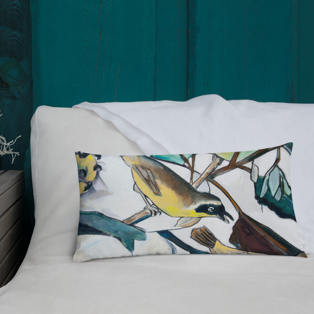 Yellowthroat and Magnolia Premium Pillow