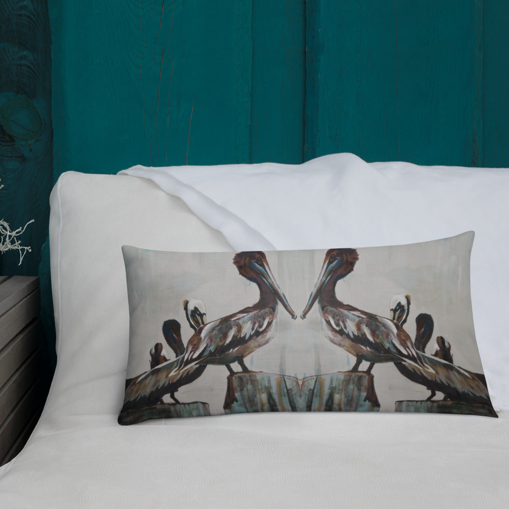 Pelicans in the Fog Premium Pillow