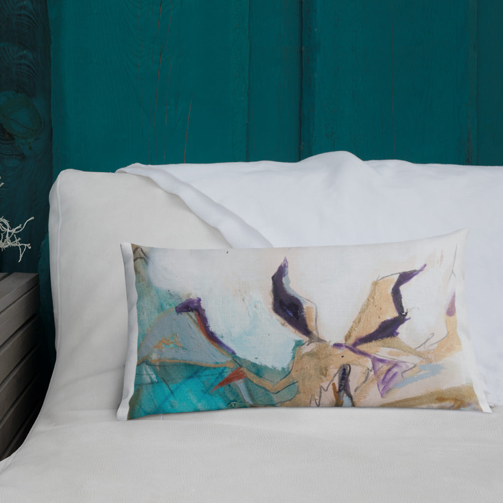 Cotton with Teal Splash III Premium Pillow