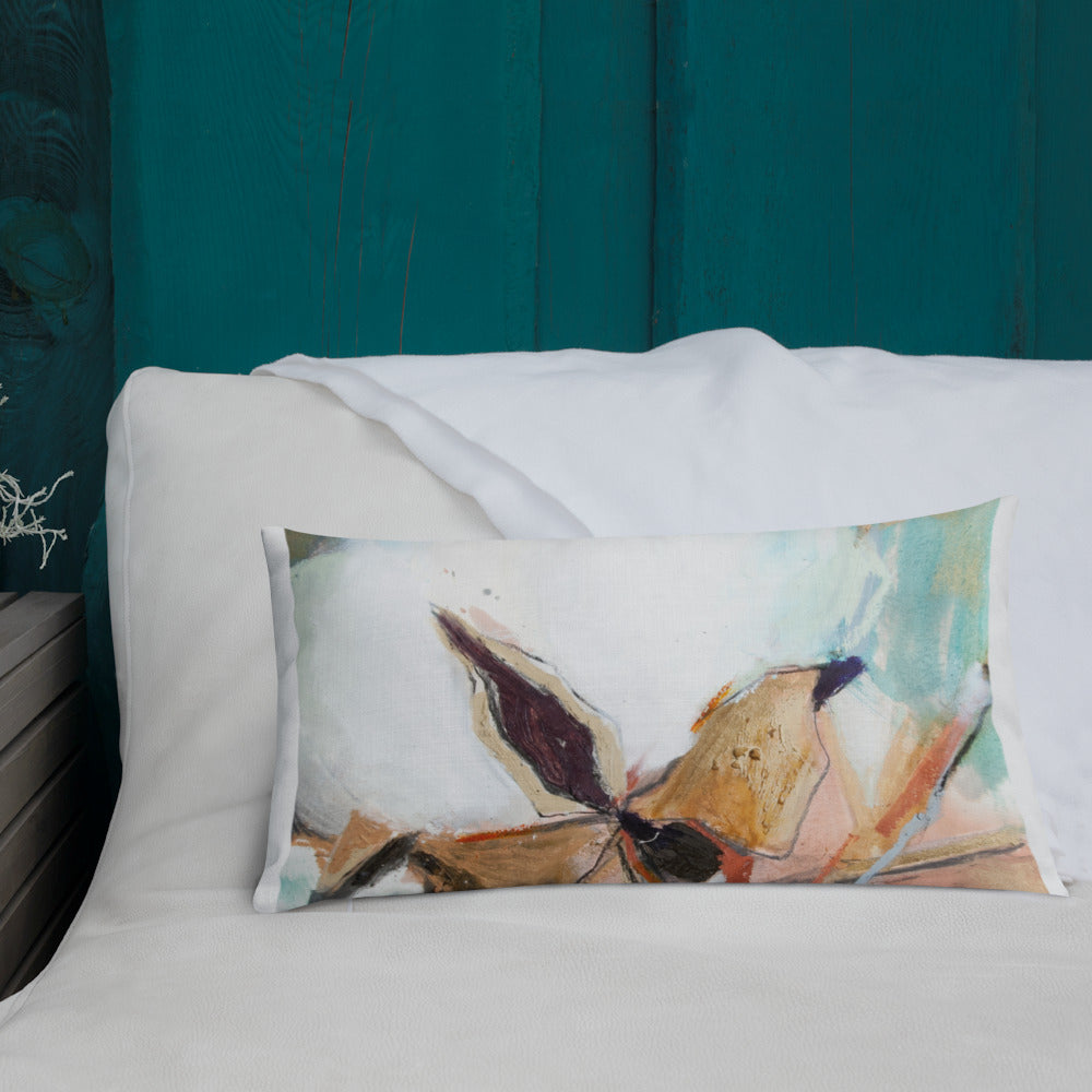 Cotton with Teal Splash Premium Pillow