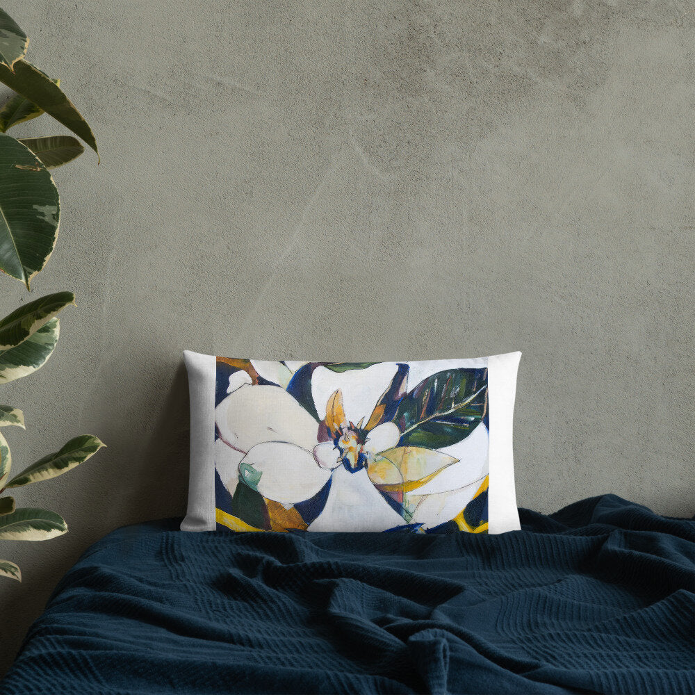 Navy Magnolia Premium Pillow