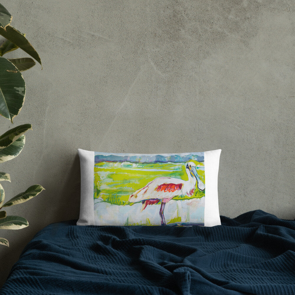 Roseate Spoonbill in His Sanctuary Premium Pillow