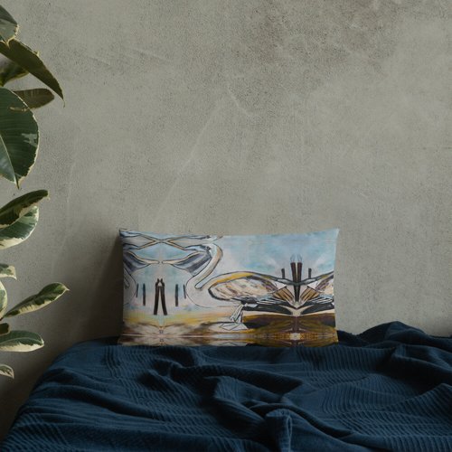 Brown Pelican Pattern Premium Pillow