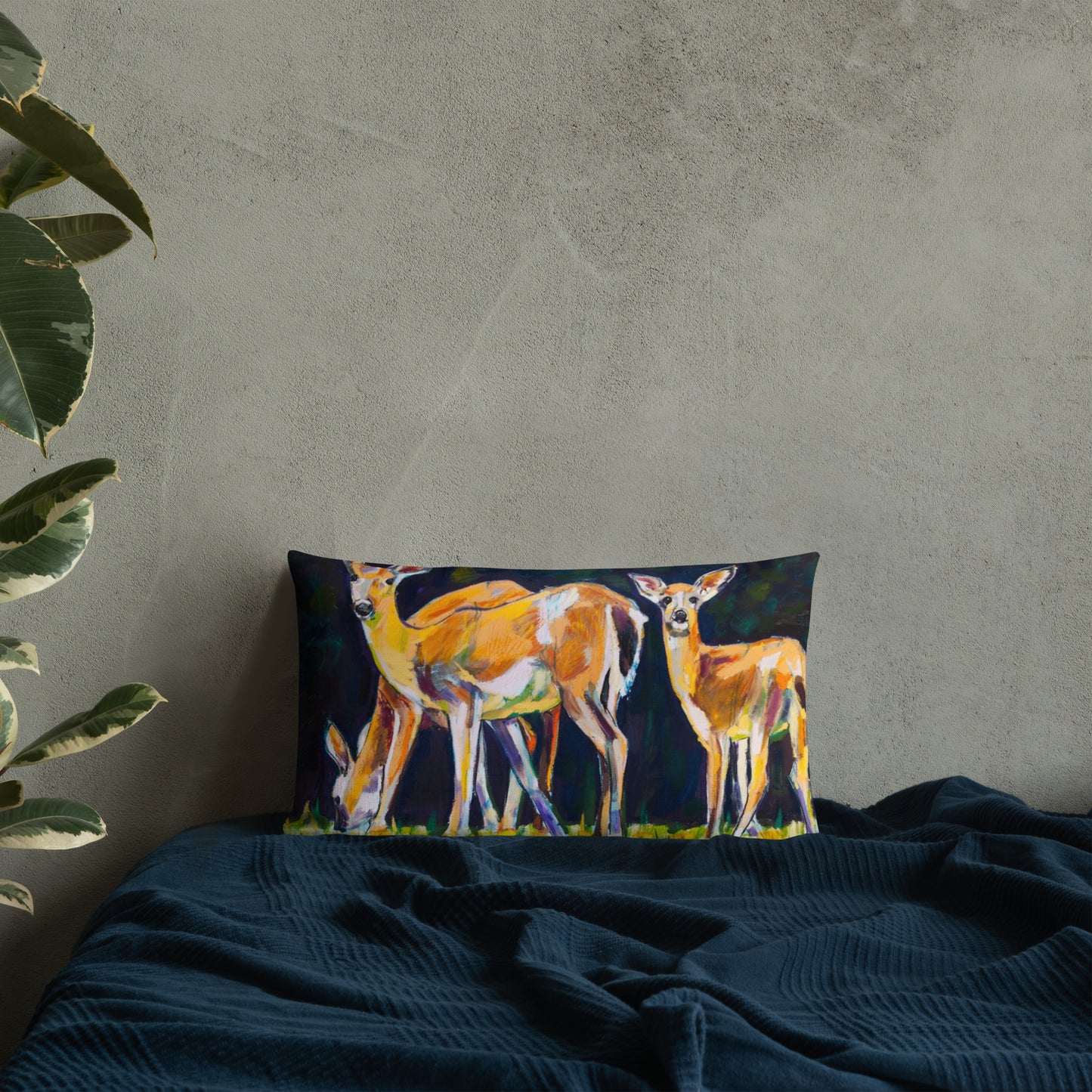 Deer Family Pattern Premium Pillow