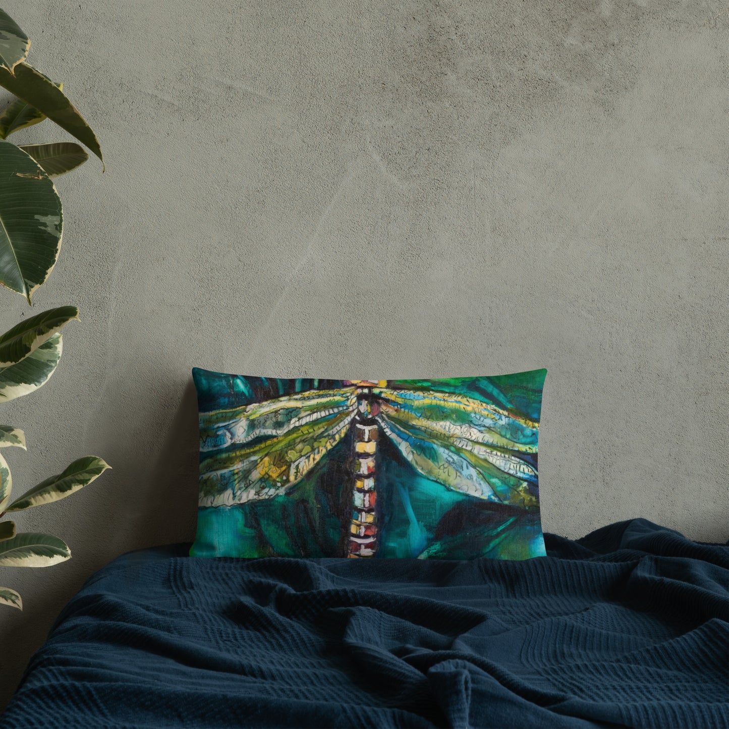 Green Dragonfly Premium Pillow