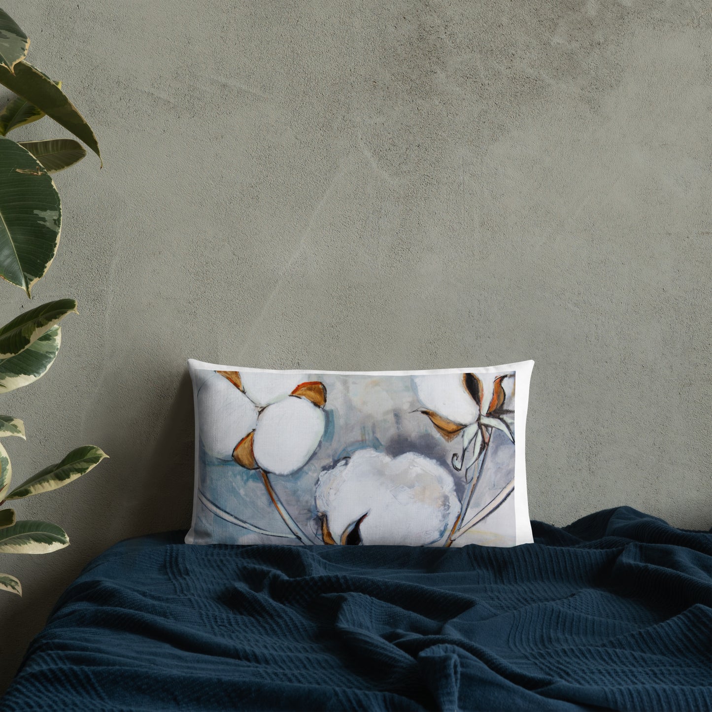 Soft Blue Grey Cotton Premium Pillow