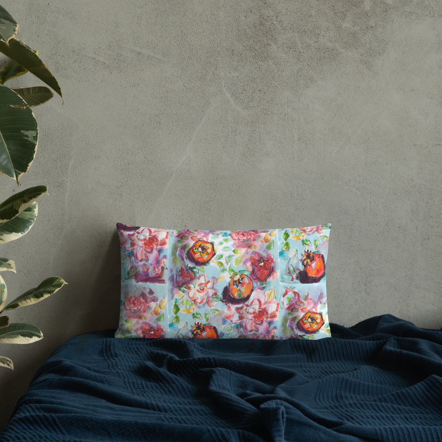 Tree of Life with Pomegranates 137 Premium Pillow