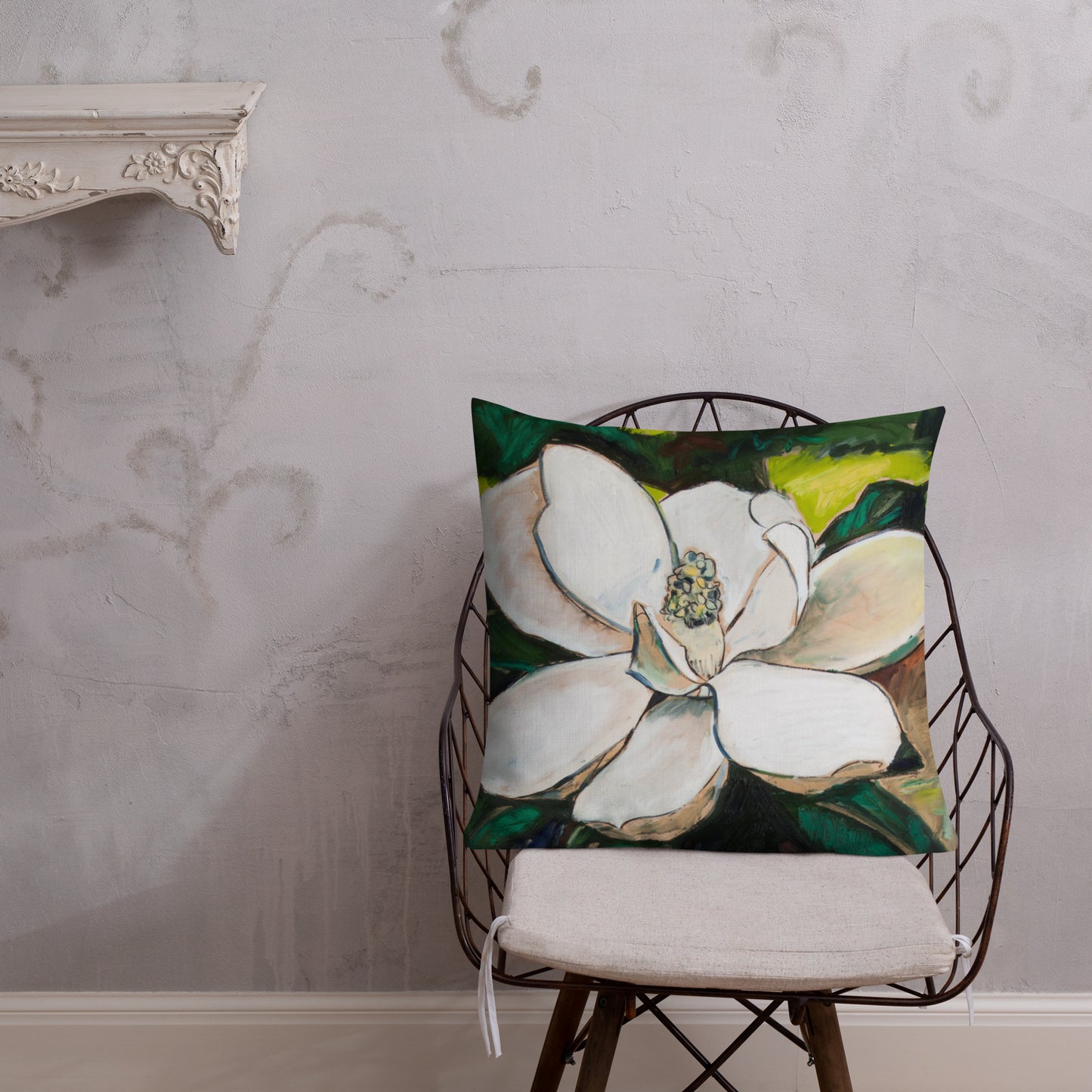 Magnolia Study on wood III Premium Pillow