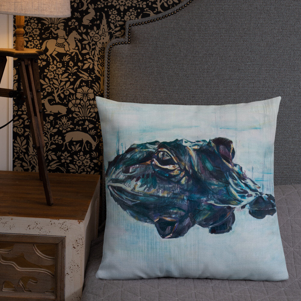 Alligator Reflection Premium Pillow