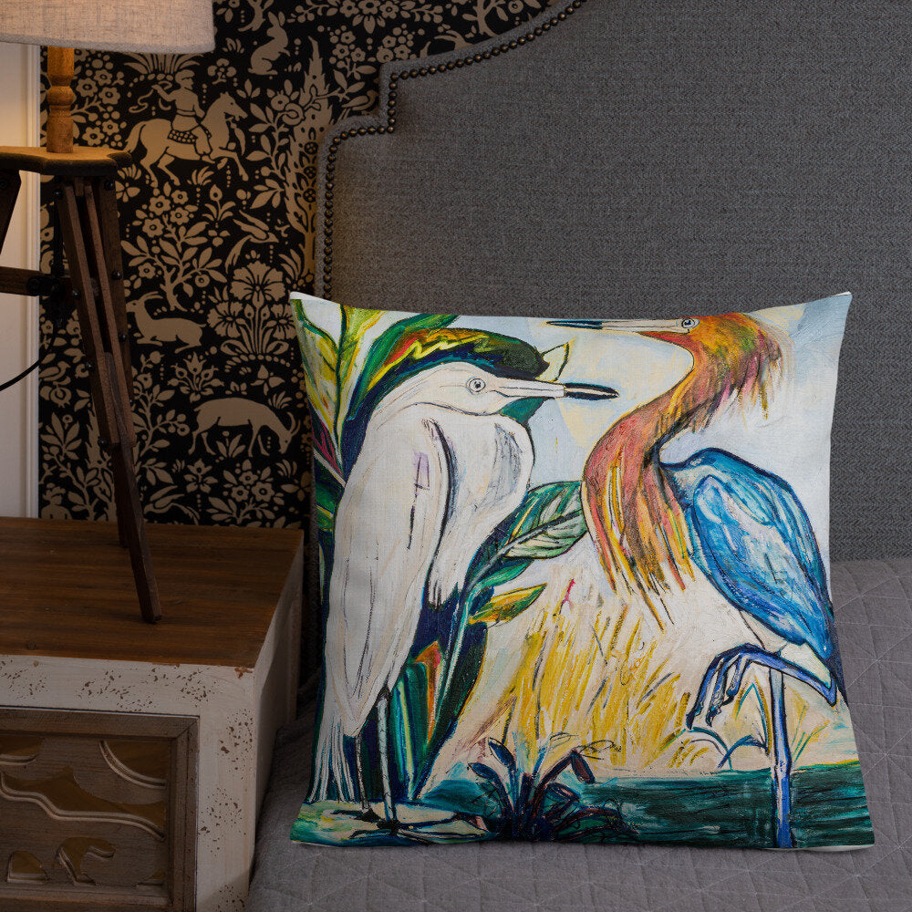 Herons Face-to-Face Premium Pillow