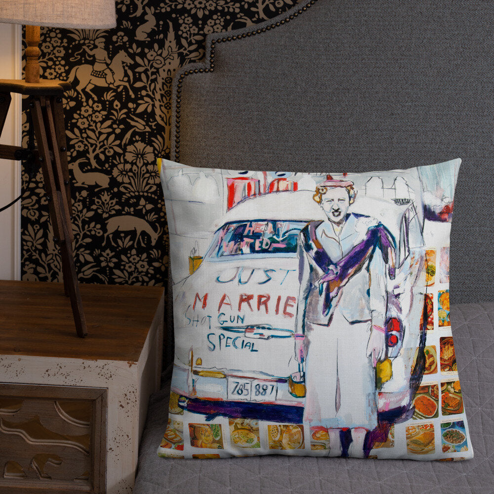 Vintage Newlywed Premium Pillow