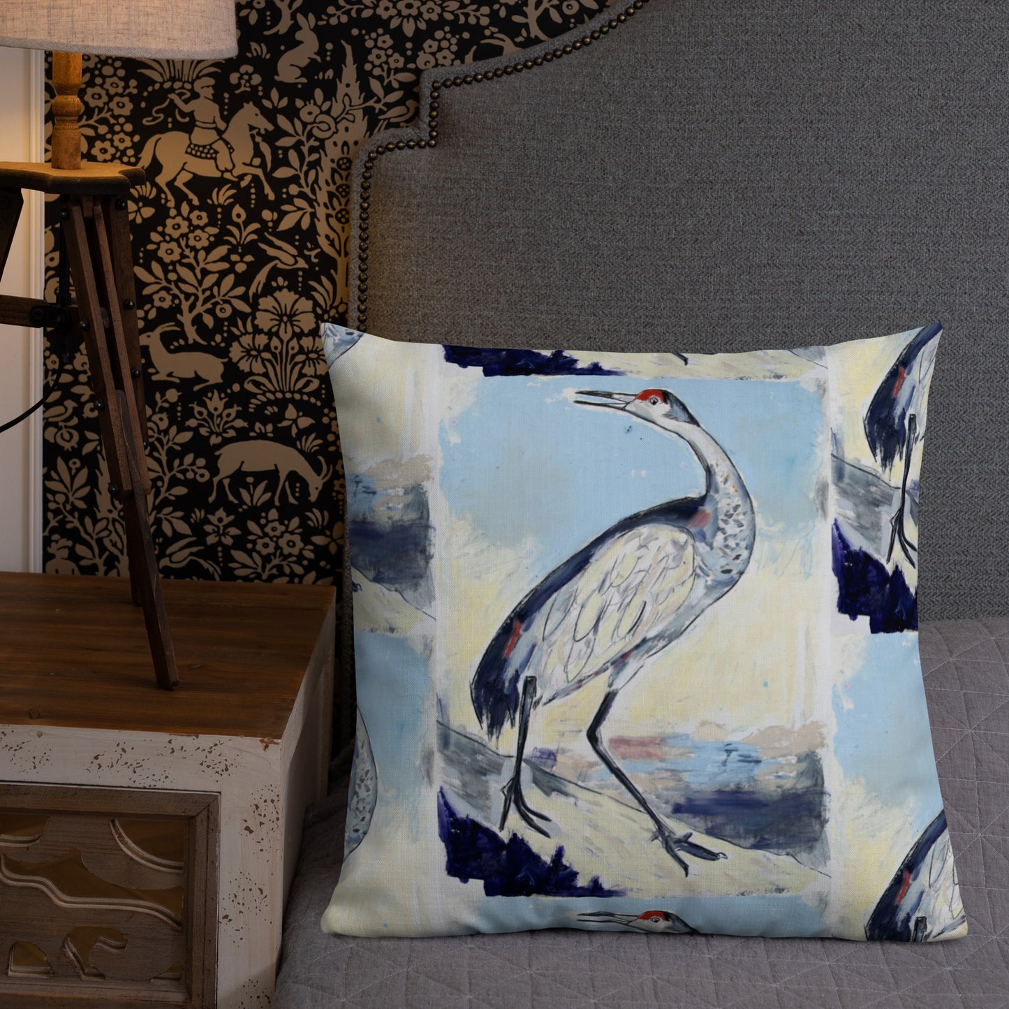 Sandhill Crane Premium Pillow