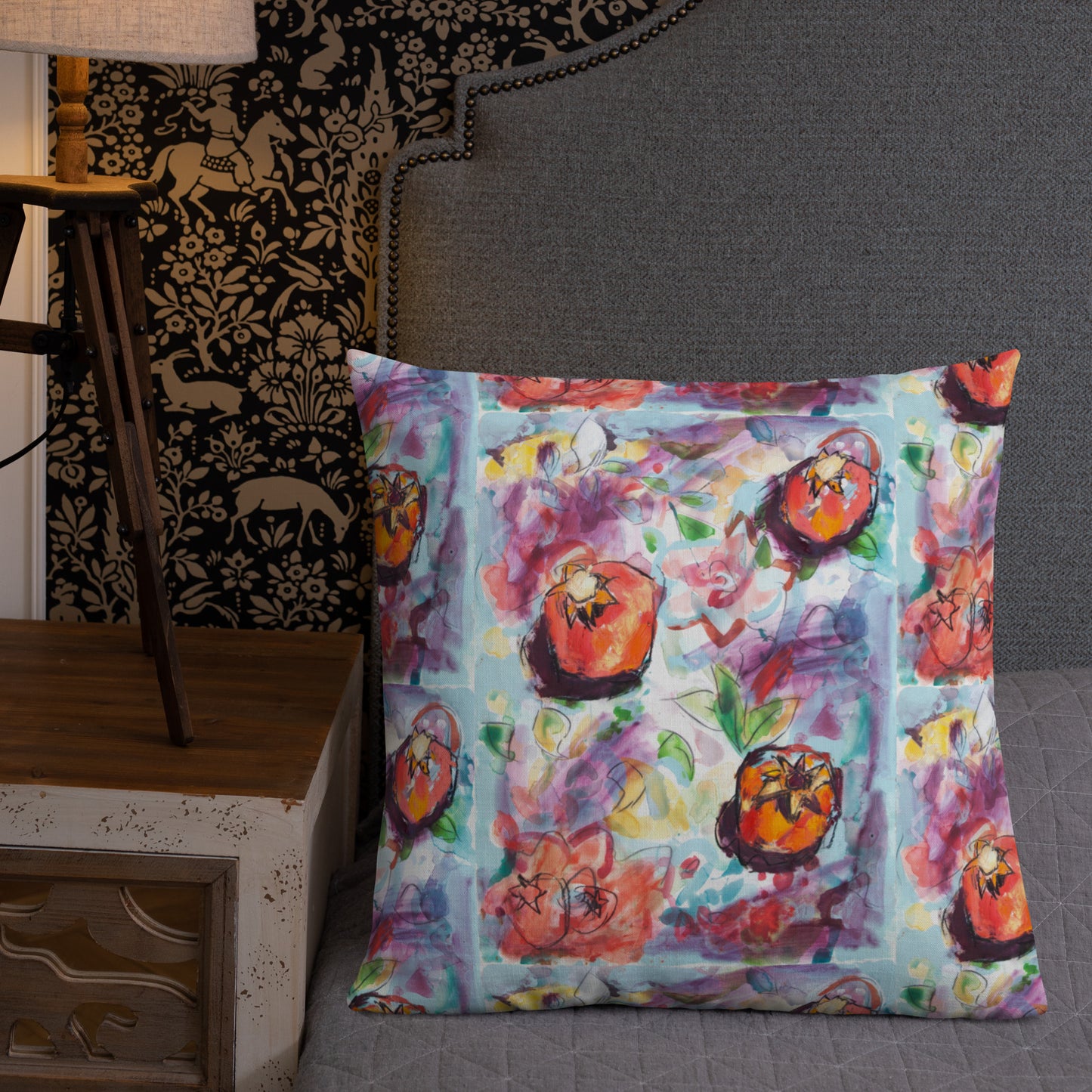 Tree of Life with Pomegranates 138 Premium Pillow