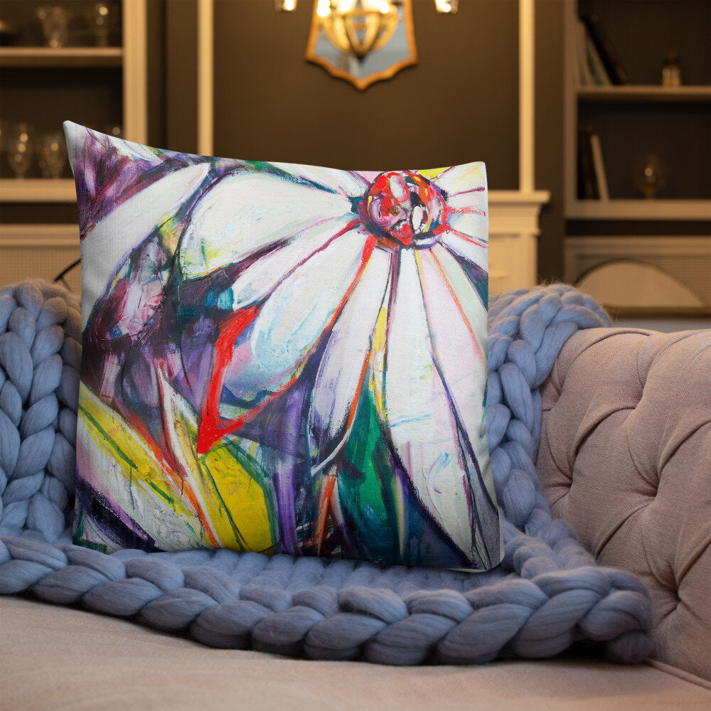 Zinnias III Premium Pillow