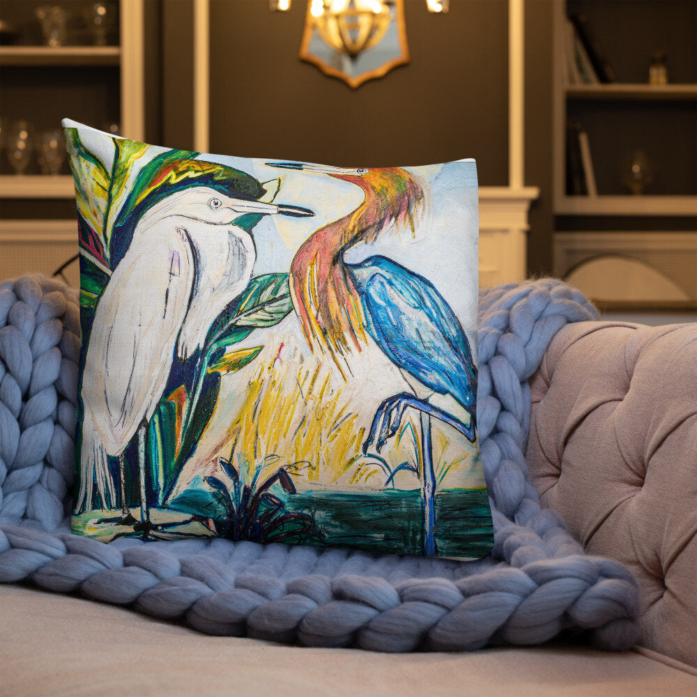 Herons Face-to-Face Premium Pillow