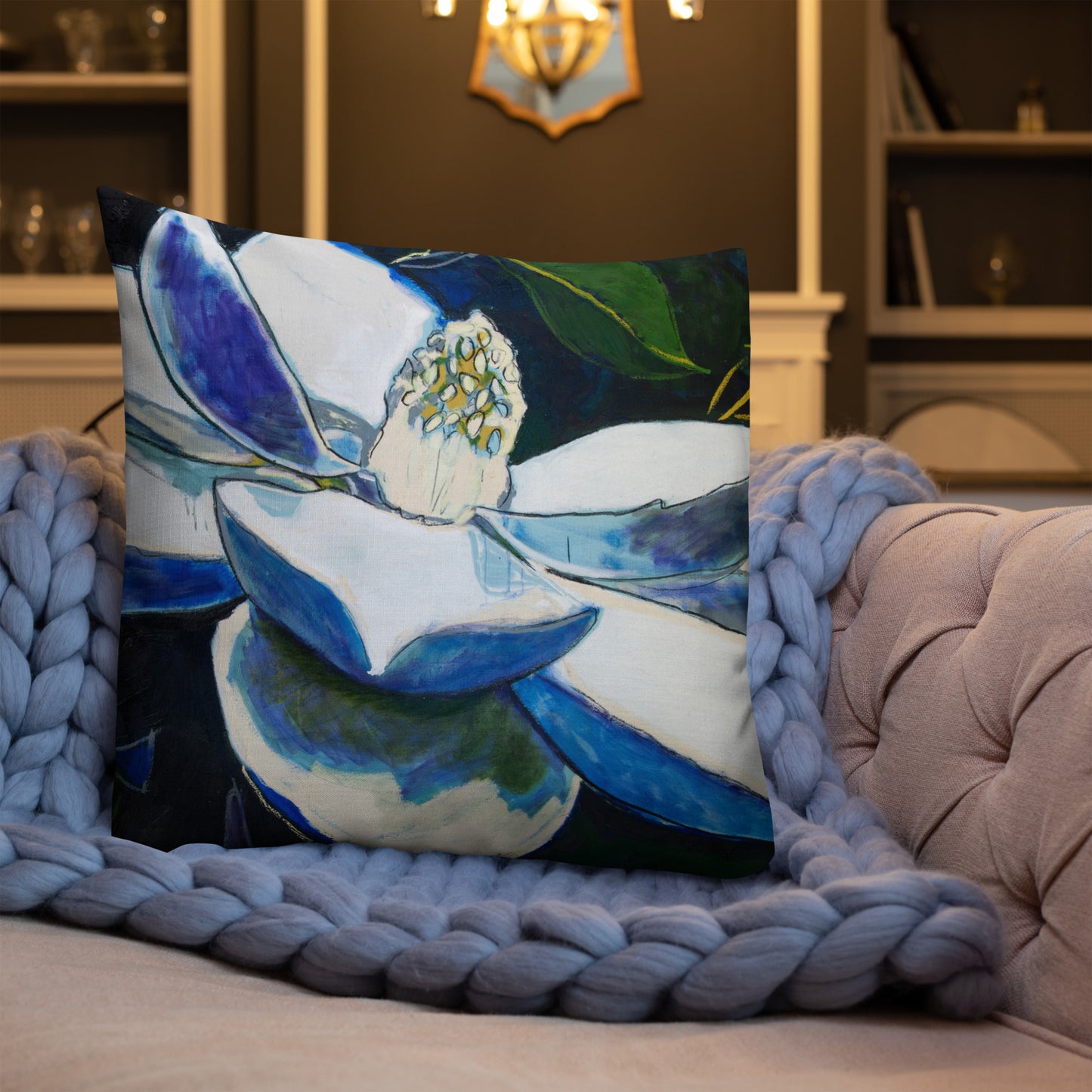 Magnolia at Night Premium Pillow