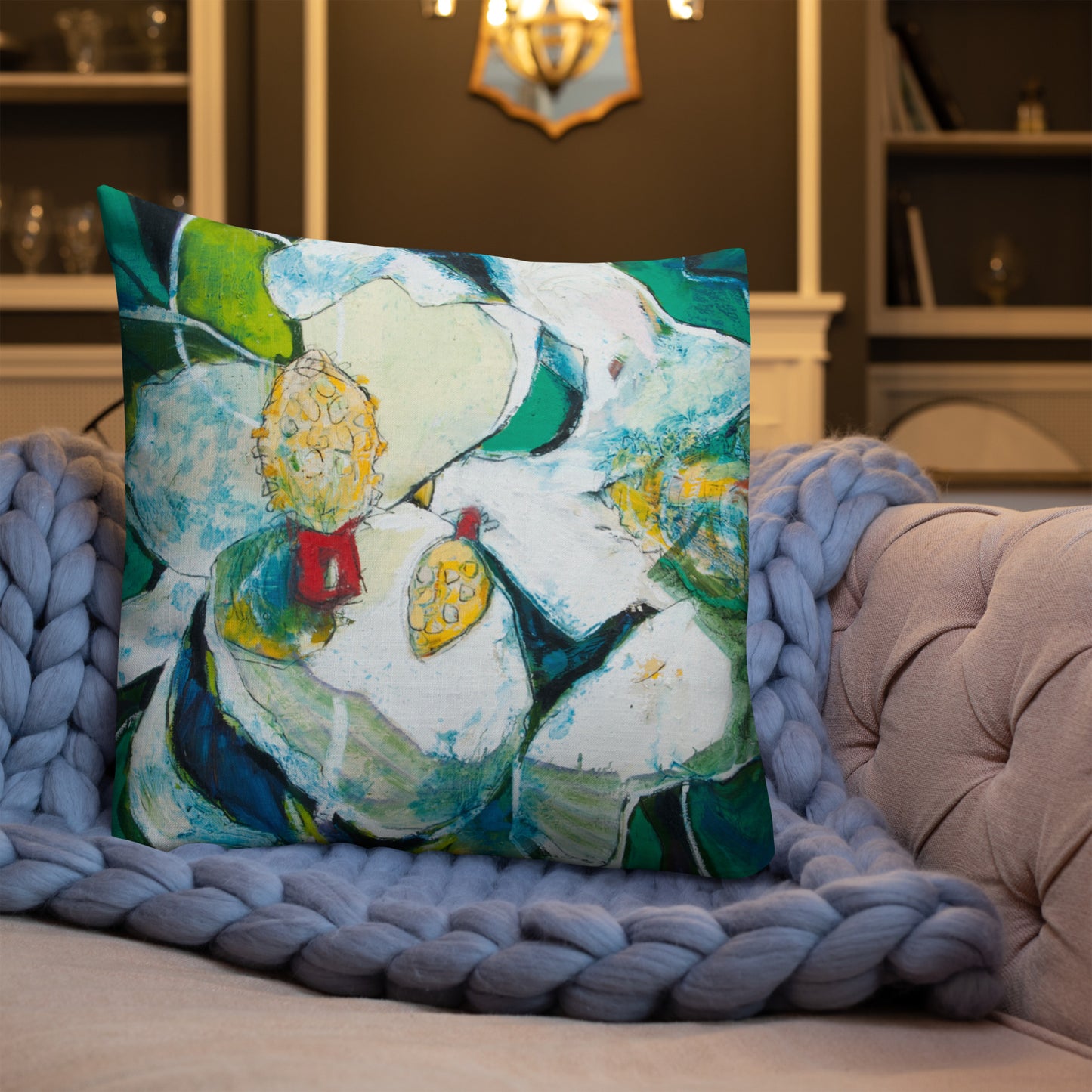 Tropical Magnolia Premium Pillow