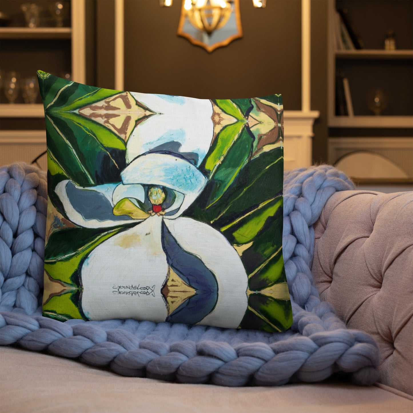 Shy Magnolia Premium Pillow