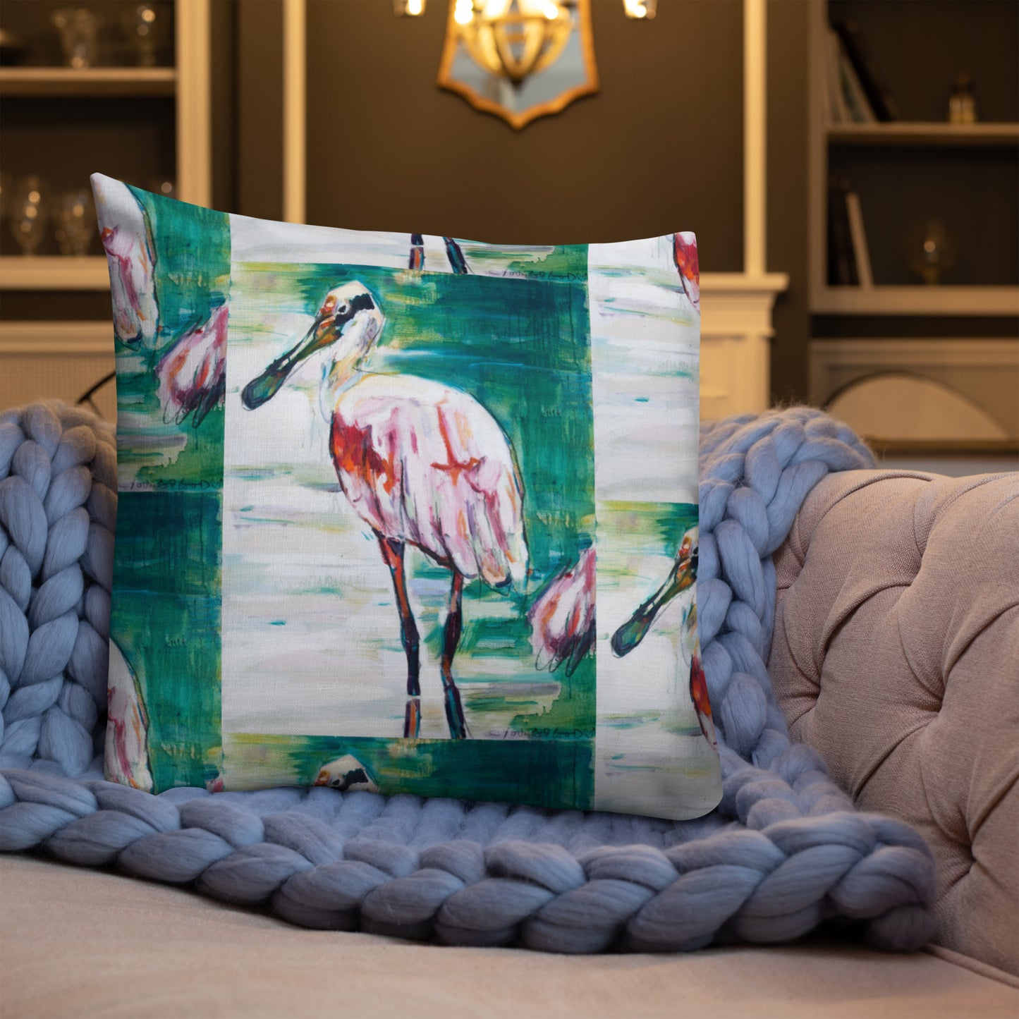 Roseate Spoonbill Premium Pillow