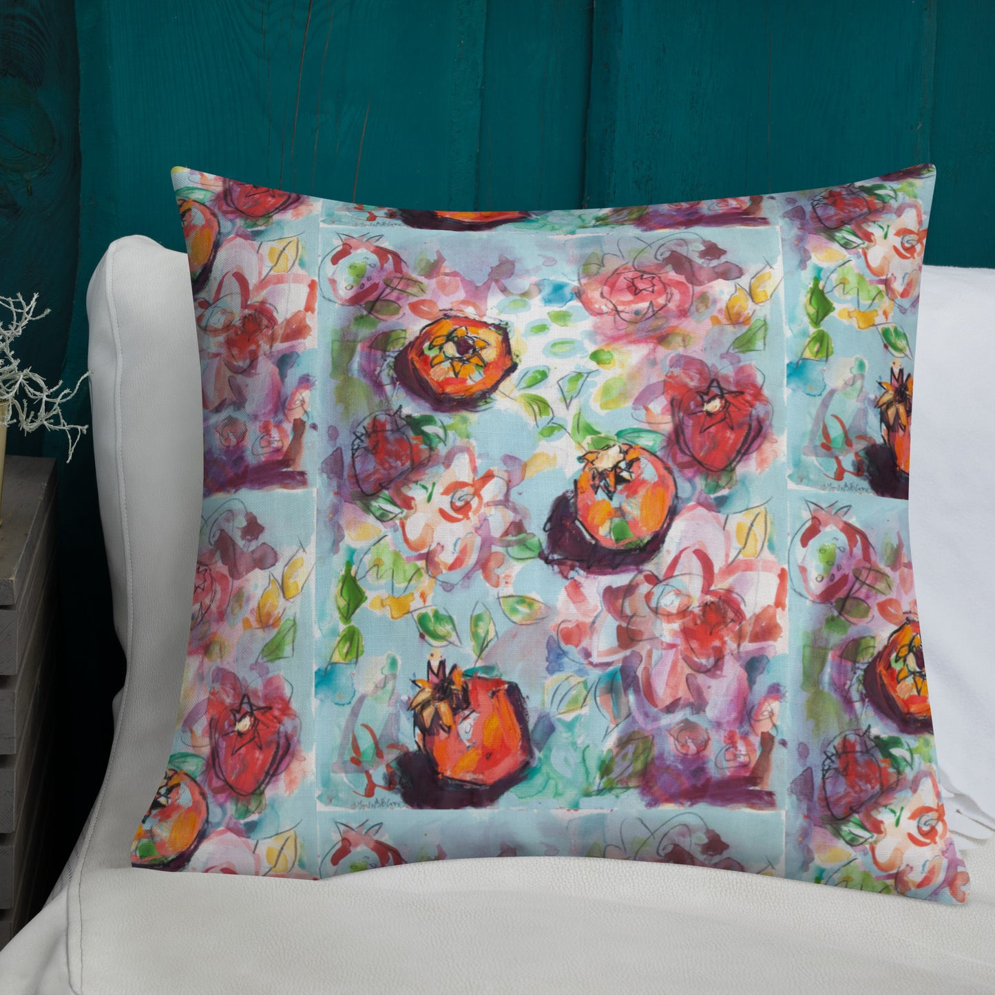 Tree of Life with Pomegranates 137 Premium Pillow