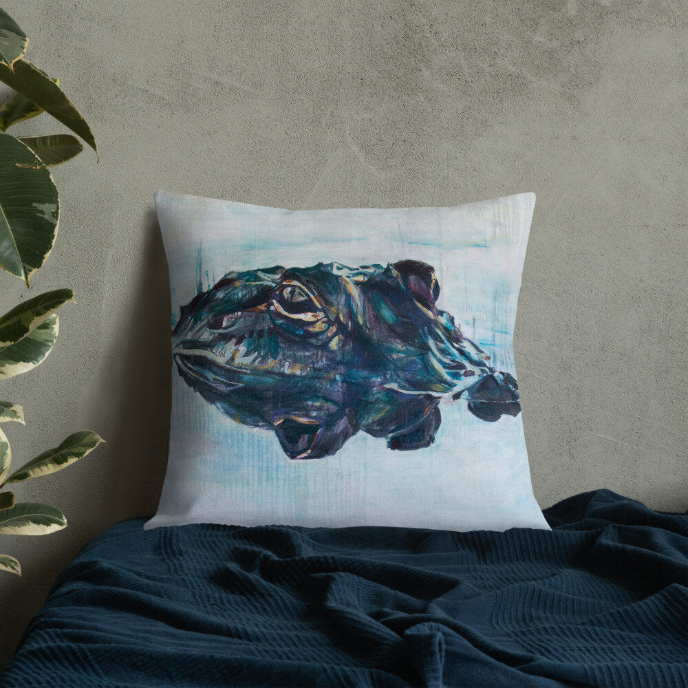 Alligator Reflection Premium Pillow