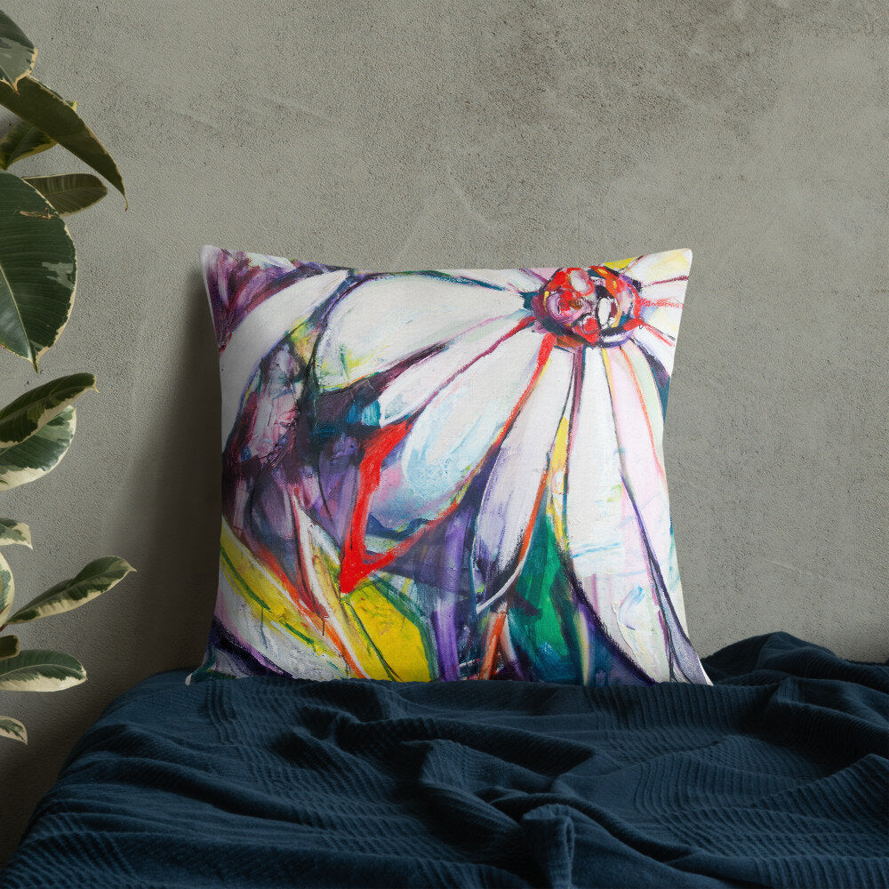 Zinnias III Premium Pillow