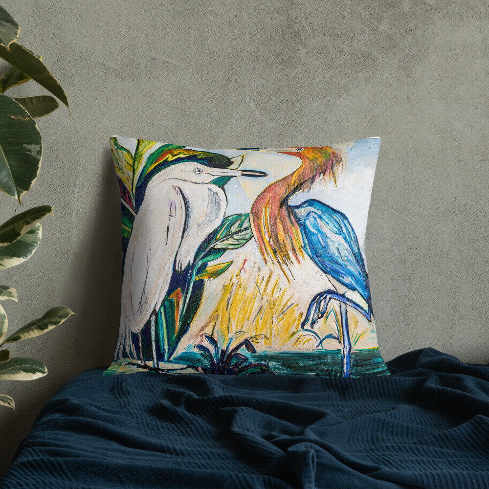 Herons Face-to-Face Premium Pillow