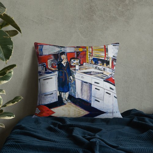 Vintage Kitchen Pattern Premium Pillow