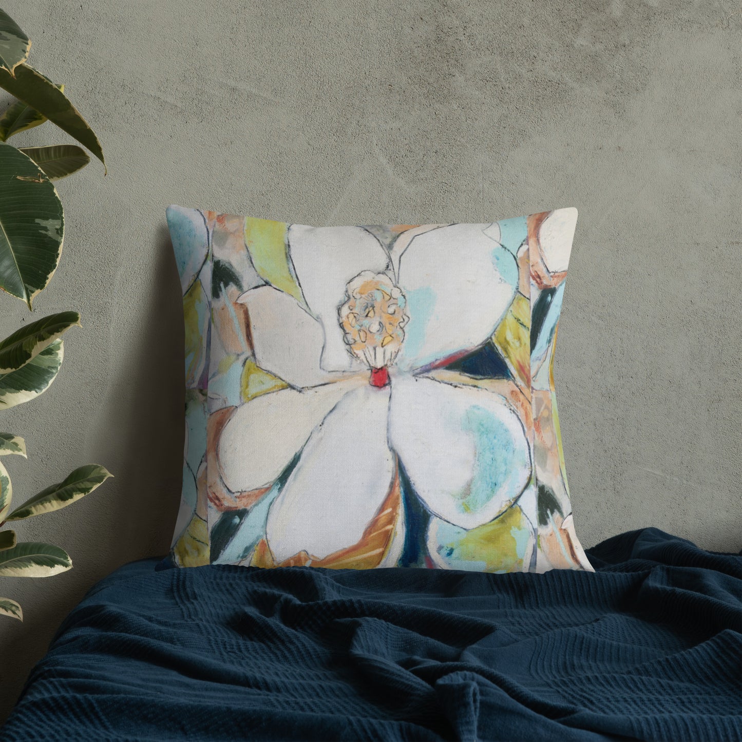 Soft Abstract Magnolia Premium Pillow