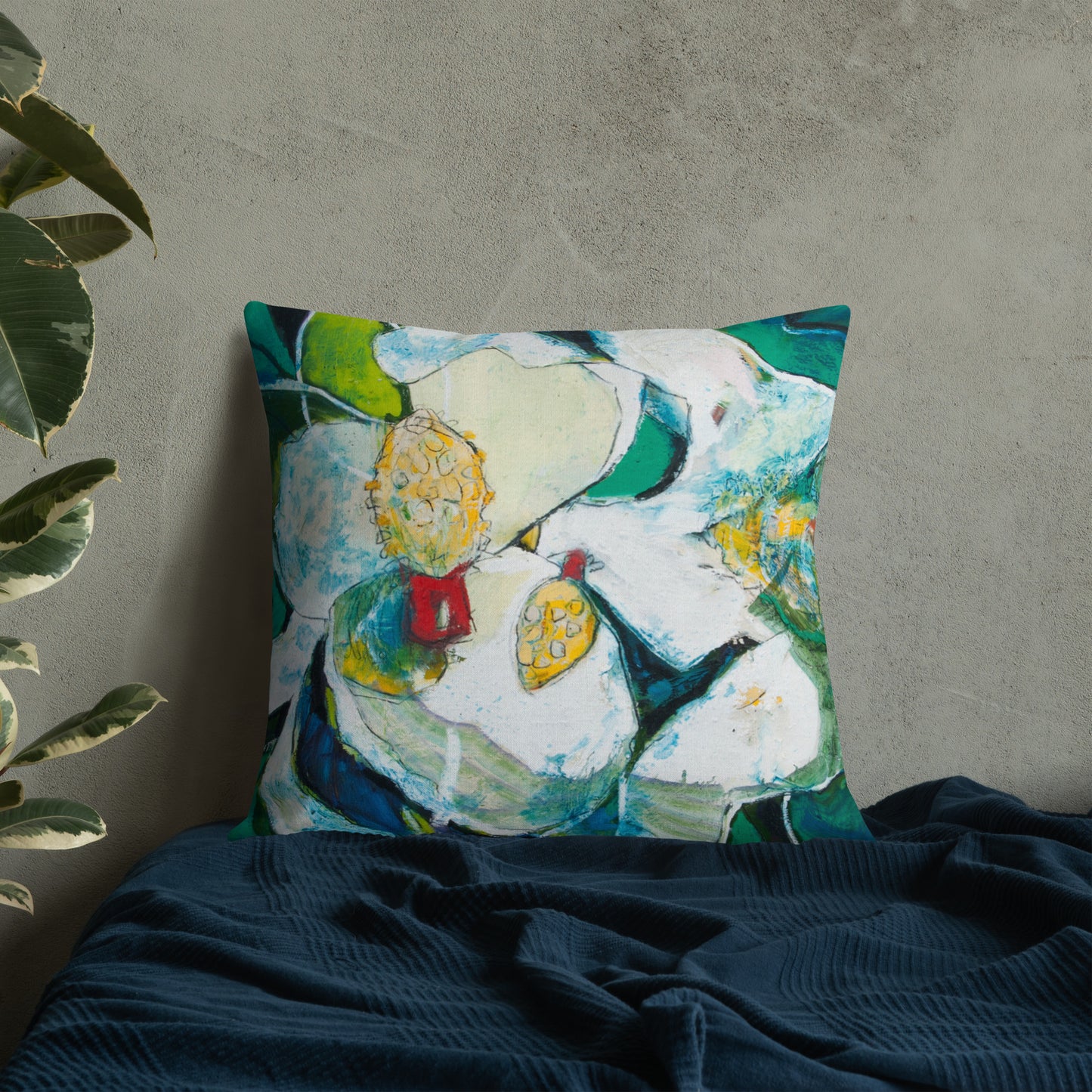 Tropical Magnolia Premium Pillow