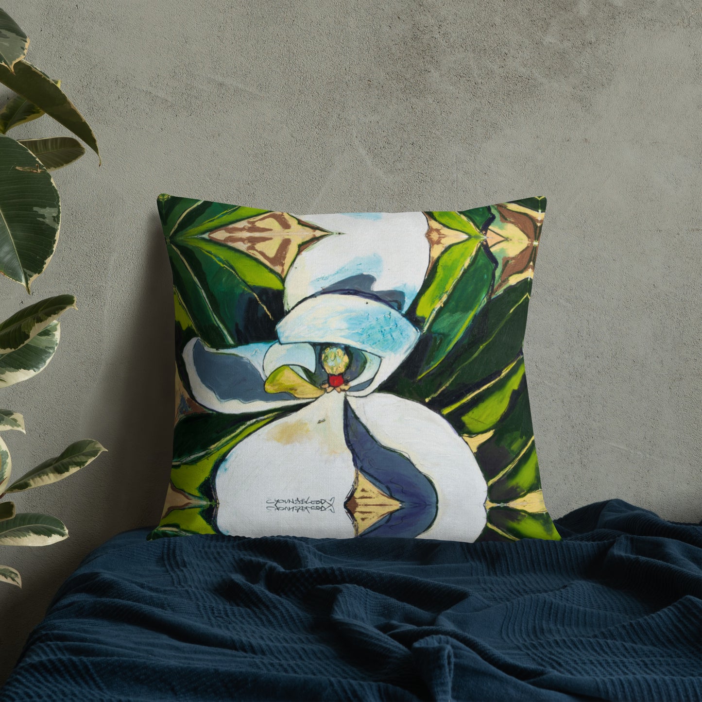 Shy Magnolia Premium Pillow