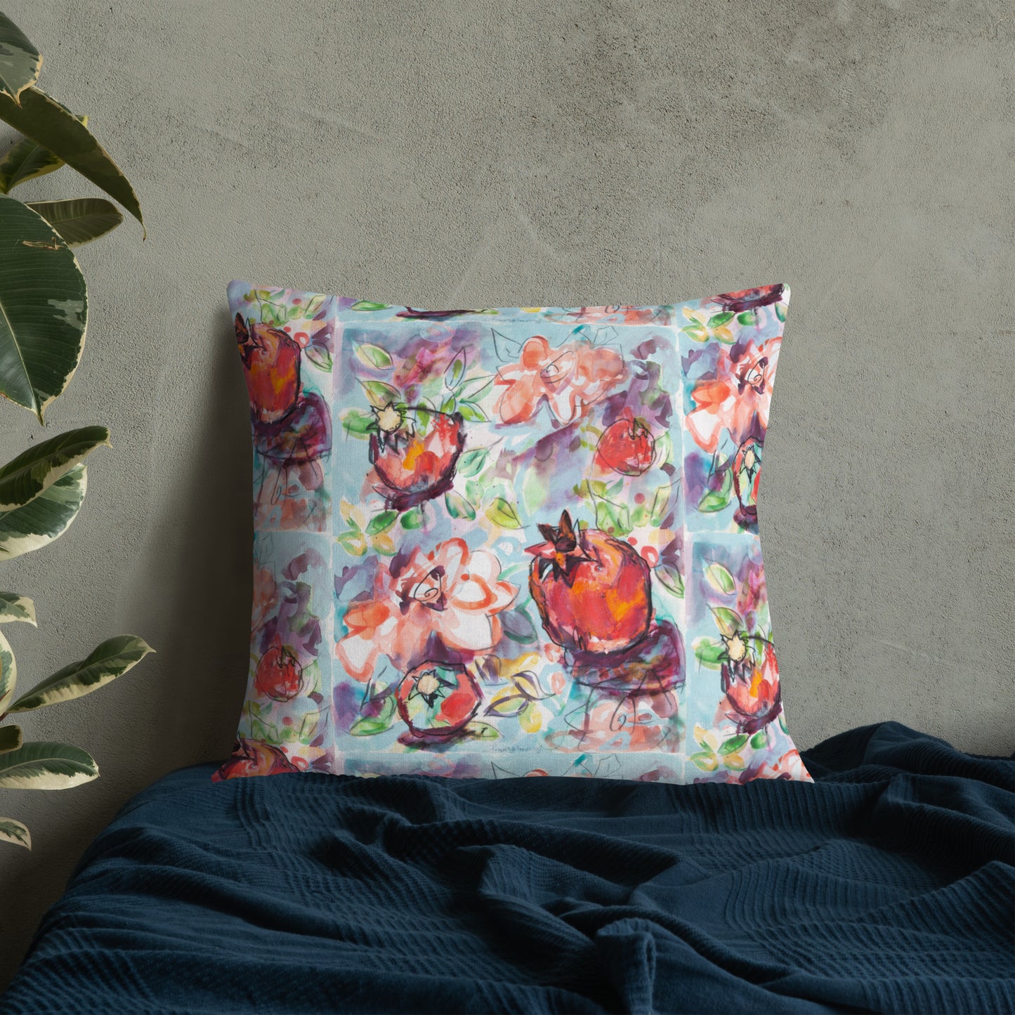 Tree of Life with Pomegranates Premium Pillow