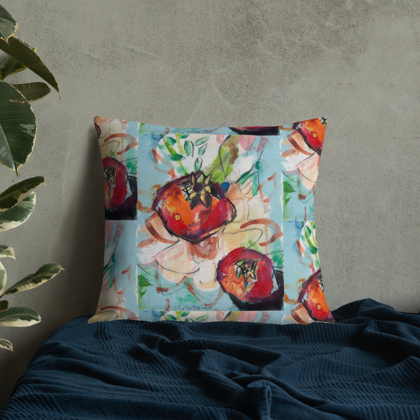 Tree of Life with Pomegranates (120) Premium Pillow