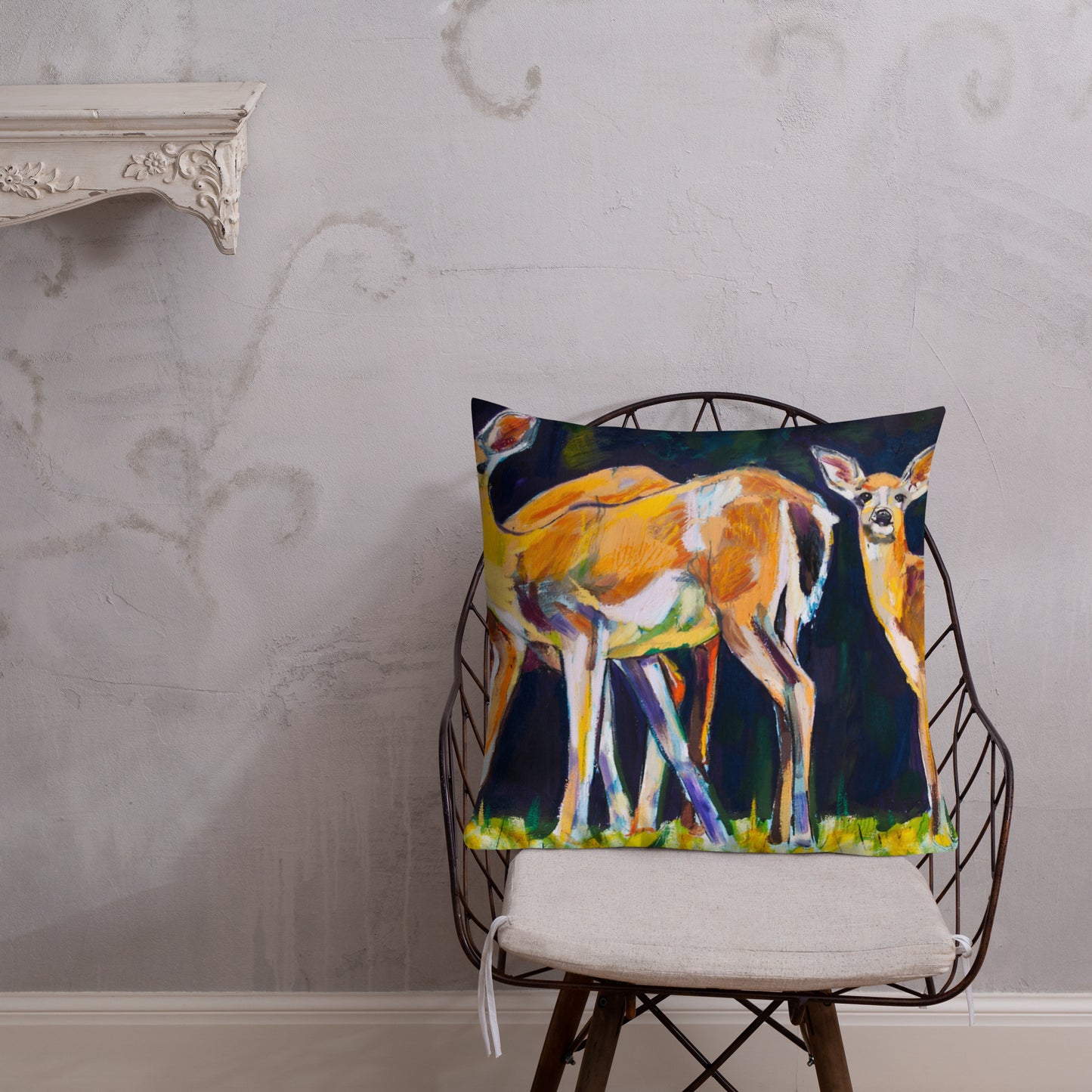 Deer Family Pattern Premium Pillow