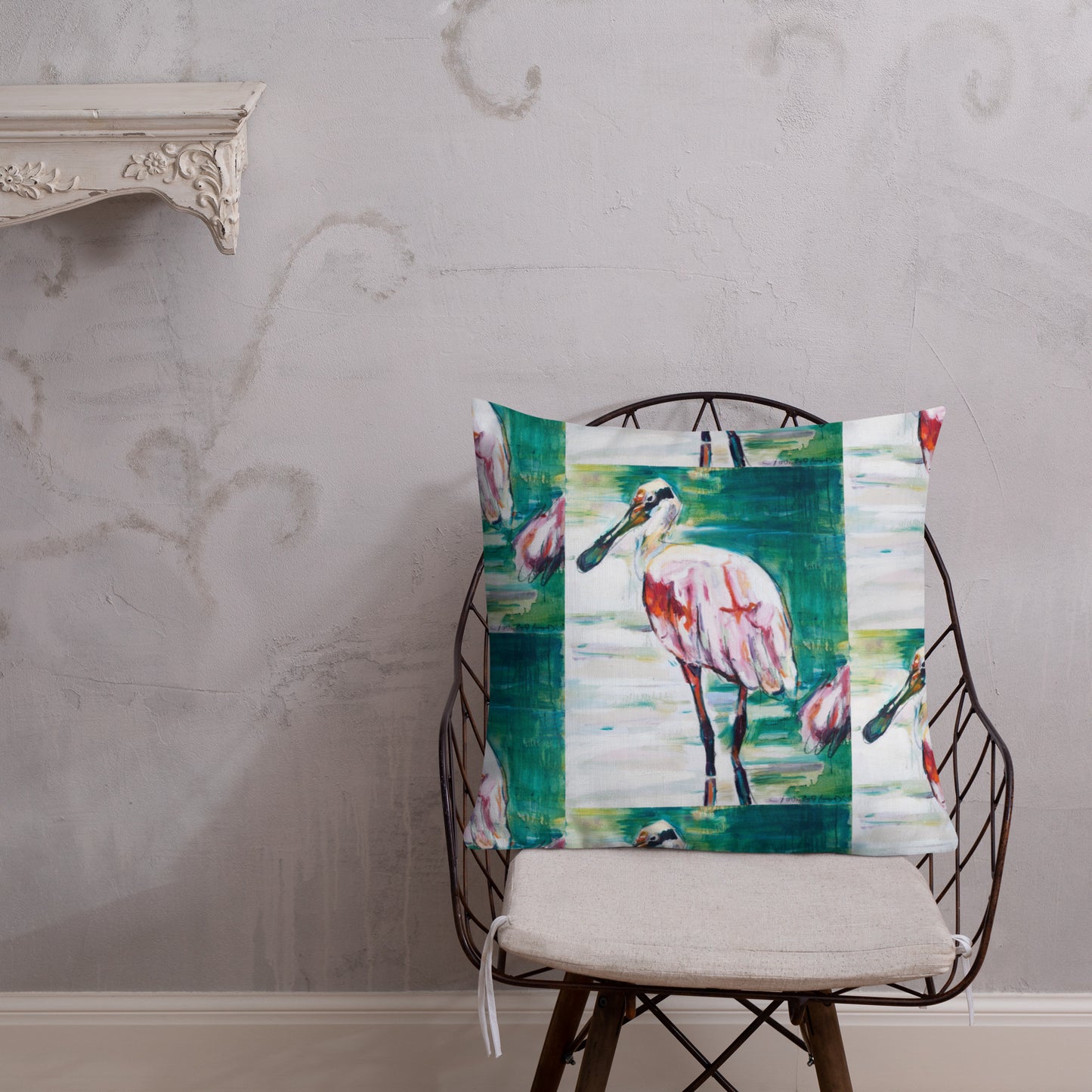 Roseate Spoonbill Premium Pillow