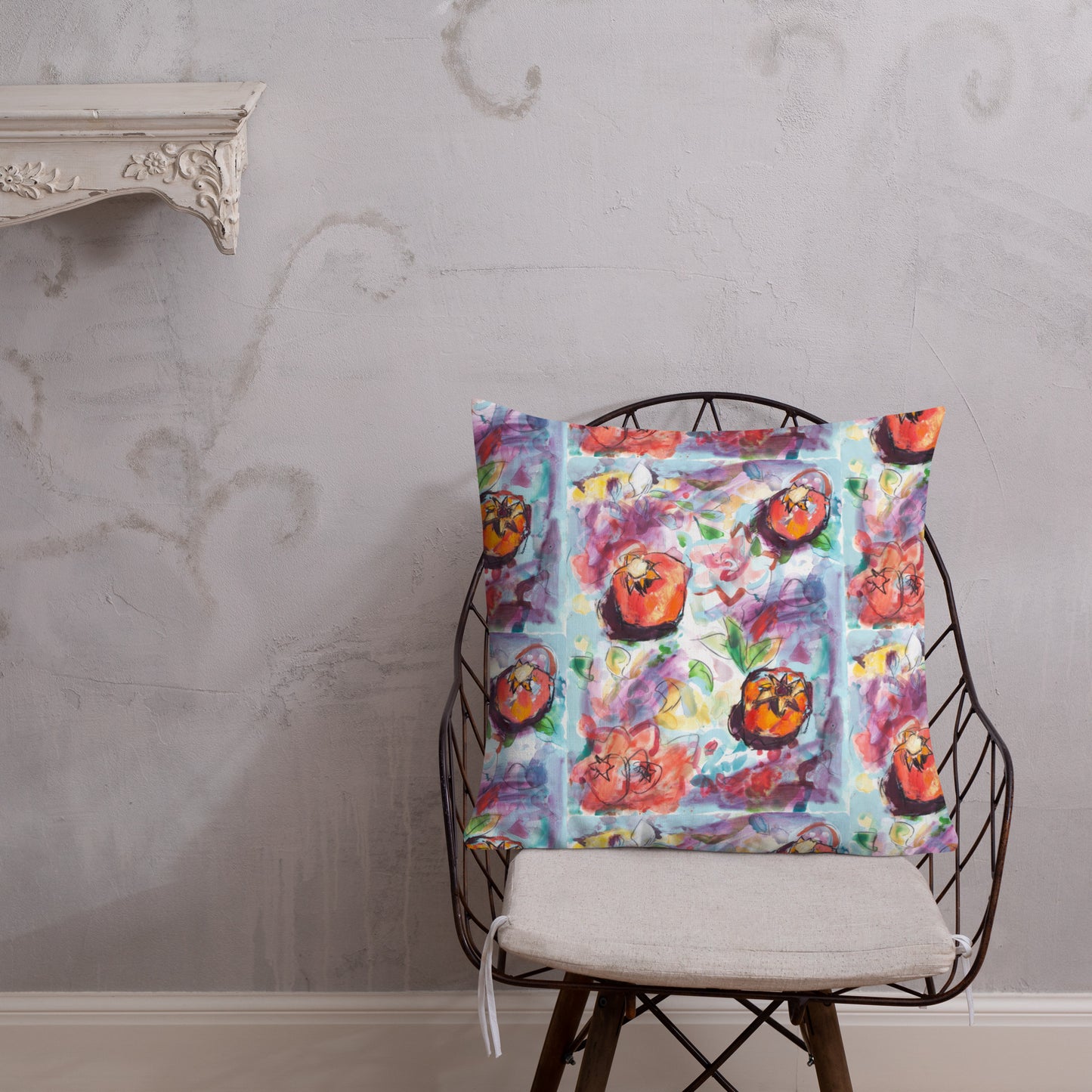 Tree of Life with Pomegranates 138 Premium Pillow