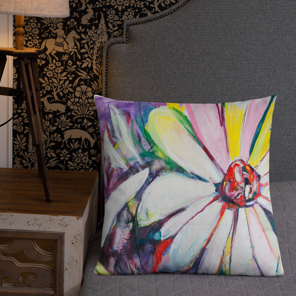 Zinnias III Premium Pillow